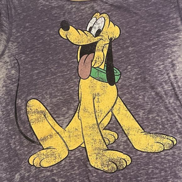 Disney Pluto Shirt Womens XXL Disneyland Disney World Distressed Style Sheer Tee - Picture 5 of 7